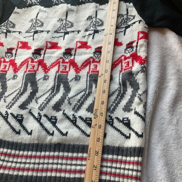 VTGMontage W Small Sweater Turtleneck Ski Mountain Graphic High Neck Old Money - Picture 10 of 11